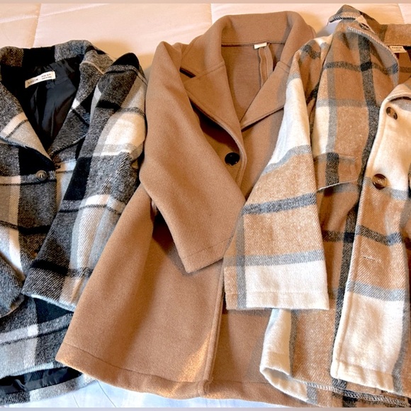 Other - Lot of 4 Flannel, Plaid and Tan Boys Fall Winter Coats Bundle - Size 6/7
